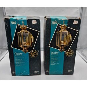 Design House 1692PB Solid Brass Outdoor Lighting Beveled Glass Set of 2 New